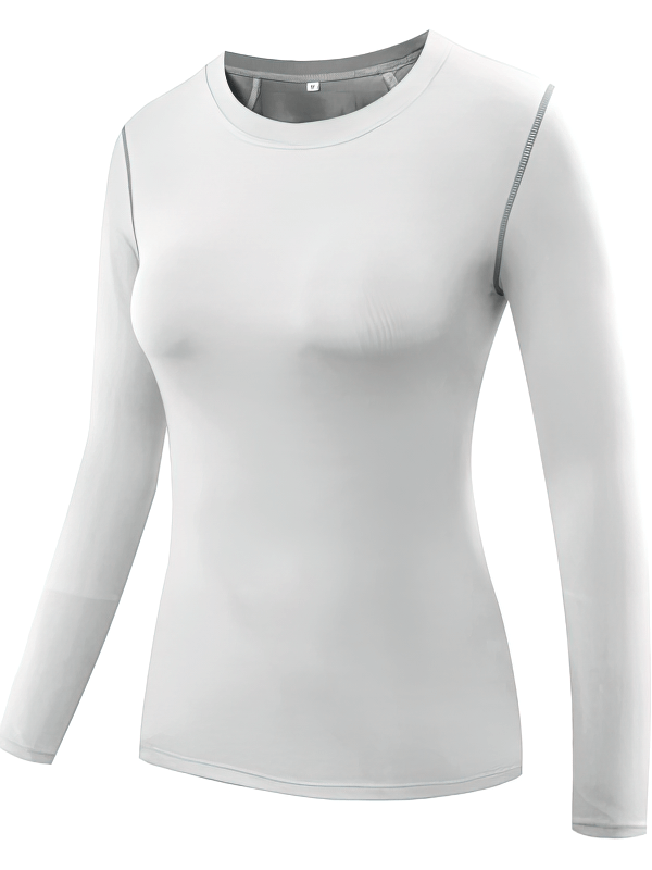 Elastic Sports Quick-Dry Women's Shirt, long sleeves, lightweight and breathable, perfect for fitness and gym activities.
